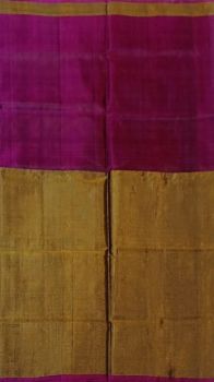 Dark Pink Uppada Tissue Silk Saree With Golden Border