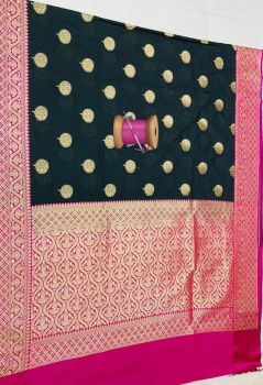 Black Flower Design Silk Ikat Patola Saree