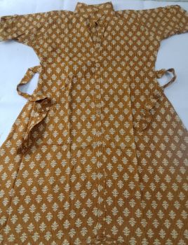 Camel Brown Pure Handloom Cotton Ajrakh Pocket kurti From Bengal
