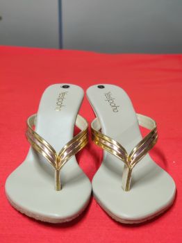 Cream Heel Sandle Open Toe Block Heels