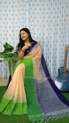 Multi Cotton Pure Handloom Cotton Saree From Bengal