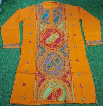 Mustand Man Kantha Stitch Cotton Kurta