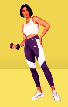 Blue White Sports Leggings