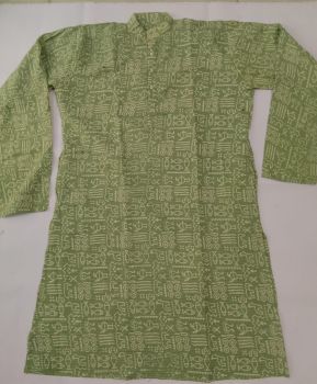 Hazel Green Pure Handloom Cotton Kurta From Bengal