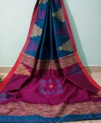 Multi Colour Pure Handloom Silk Cotton Saree From Bengal