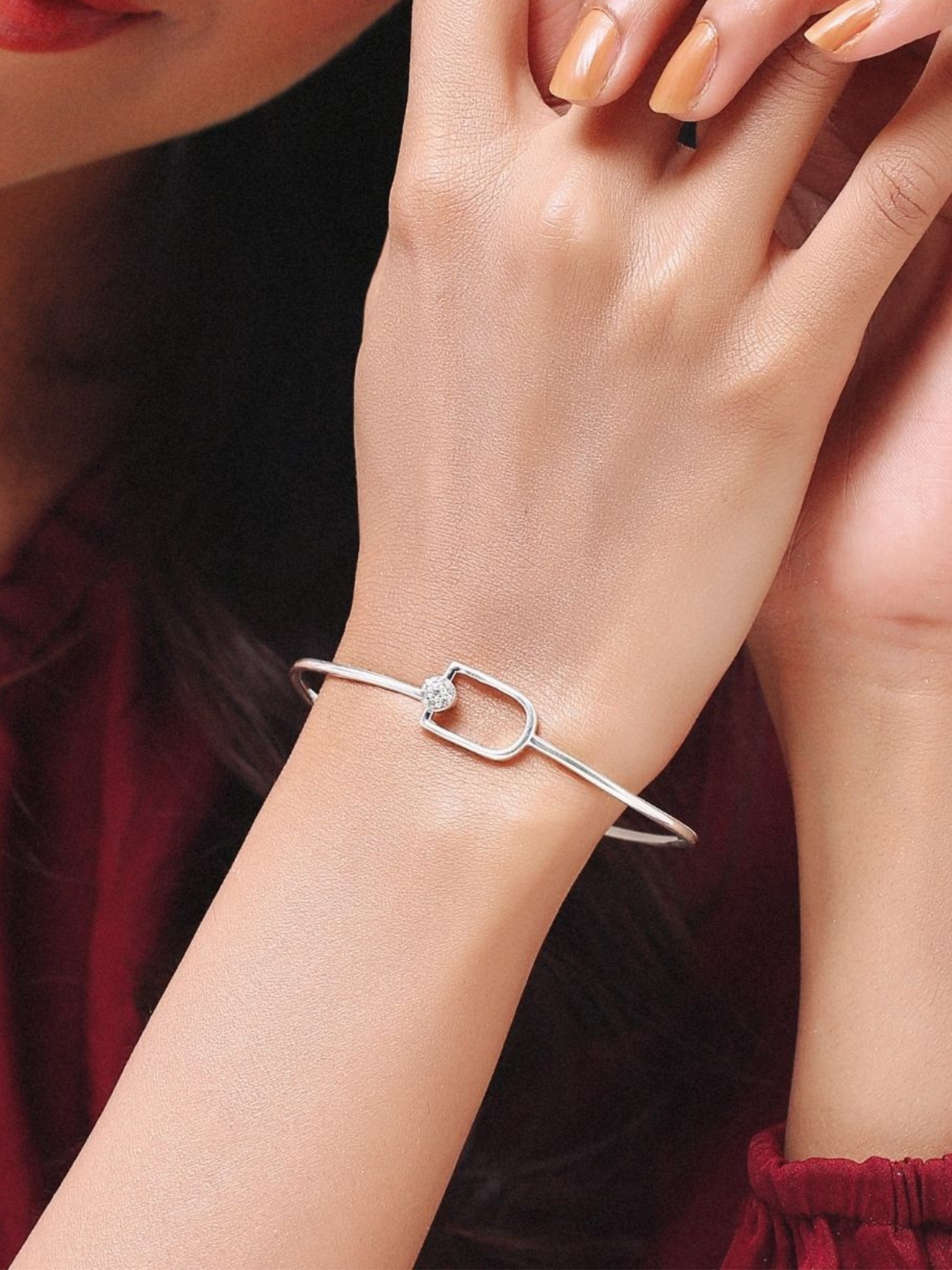D Rhodium Bracelet in 925 Sterling Silver