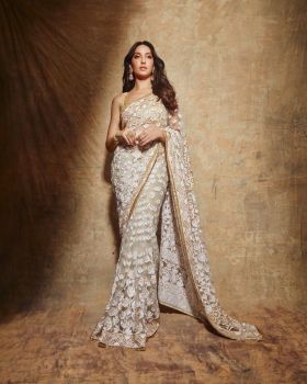 Beautiful Designer Party Wear Soft Net Sequence Work Saree