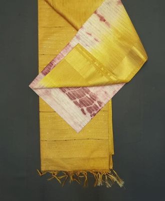 Golden Pure Handloom Katan Silk Saree From Bhagalpur