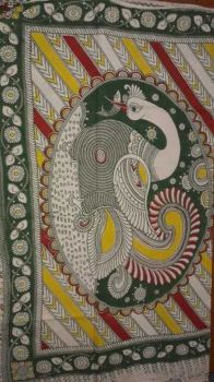Multicolor Kalamkari saree with fancy designer pallu