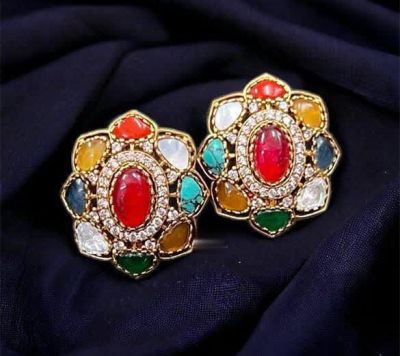 Handcrafted Navratan Studs