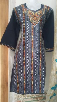 Red Pure Handloom Cotton Kurti From Bengal