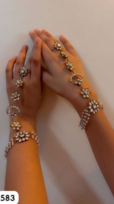 Hathphool Hand Harness High Quality Mossianite Polki