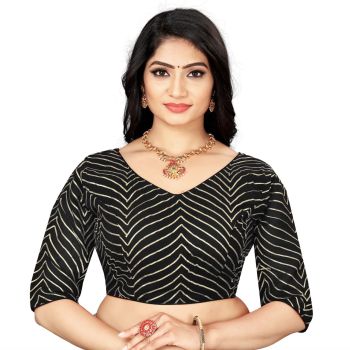 Black Georgette Fabric With Embroidery Blouse