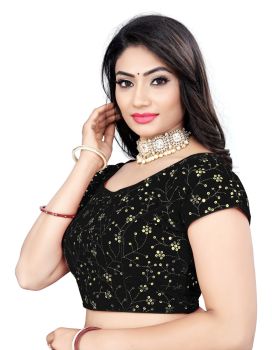 Black Velvet 9000 Sequins With Embroidery Work Blouse