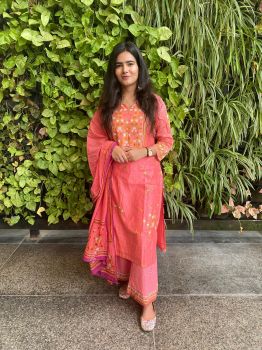 Coral Pink Palazzo suit set