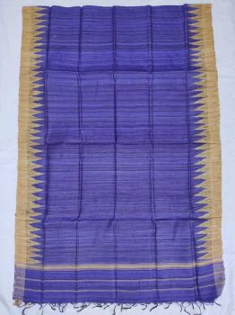 Blue and Off white Tussar ghicha silk dupatta