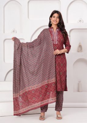 Red Kurta Set