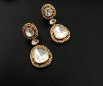 Moissanite Polki Earings