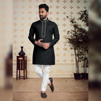 Men Racing Green Cotton Festival Special Kurta