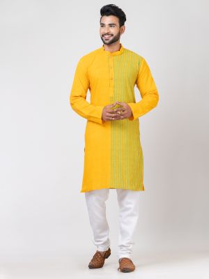 Men Cotton Striped Long Kurta From Bengal