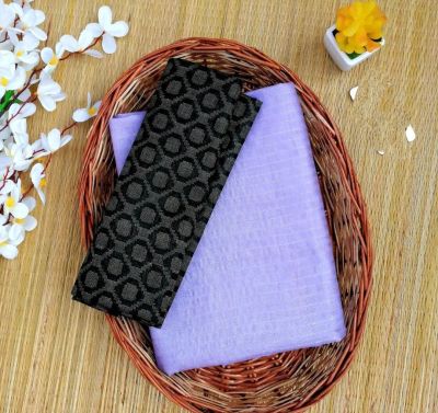 Light Lavender Pure Handloom jacquard Silk Saree From Banaras