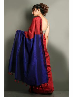 Multi Colour Pure Handloom Cotton Saree From Bengal