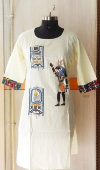 White Colour pure handloom ladies kurti from Bengal