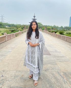 Grey Embroidered Suit Set