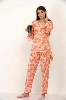 Orange Birdy Tale Top Loungewear Set
