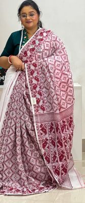 Multi Colour Pure Handloom Dhakai Jamdani Saree From Bengal