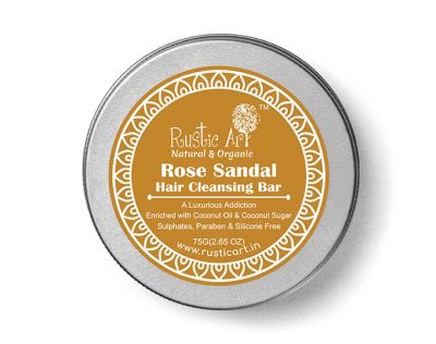 Rustic Art Rose Sandal Hair Cleansing Bar (Shampoo Bar)