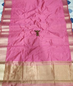 Baby Pink Soft Manipuri Silk Saree From Bangalore