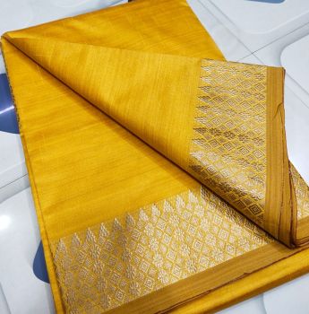 Yellow Soft Manipuri Silk Saree From Bangalore