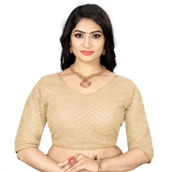 Cream Georgette Fabric With Embroidery Blouse