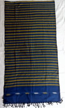 Blue and yellow cotton stole
