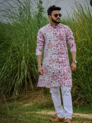 Grey Pink Pinkish Grey Pure Handloom Long Kurti From Bengal