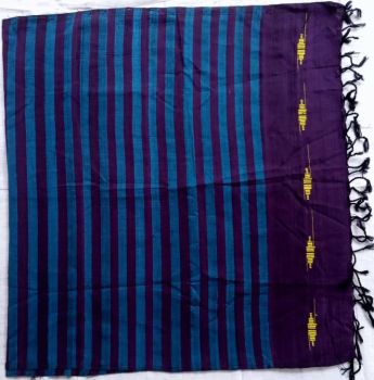 Blue and purple cotton stole