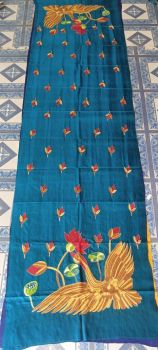 Sky Blue Colour pure handloom Stole from Bengal