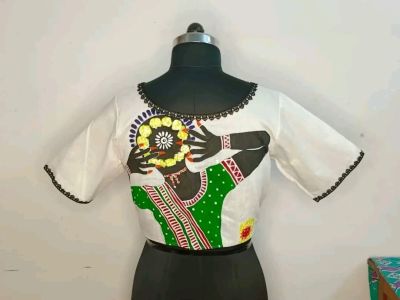 White Pure Handloom Cotton Readymade Blouse From Bengal