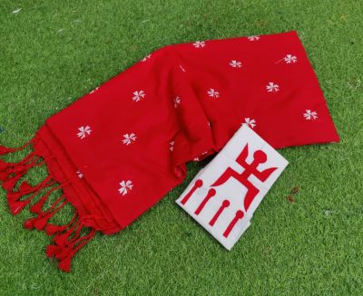 Red Pure Handloom Cotton Saree From Bengal