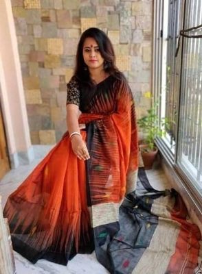 Multi Colour Pure Handloom Ikkat Saree From Bengal