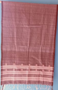 Coffee & Pink cotton stole