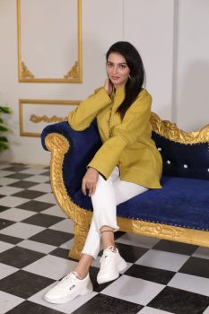 Yellow Hand Block Printed Cotton Jacket