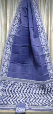 Navy Blue Pure Handloom Dhakai Jamdani Saree From Bengal