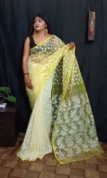 Light Grey Pure Handloom Maslin Saree