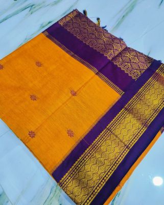 Orange Pure Handloom Gadwal Saree From Bengal