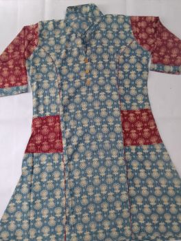 Cloudy Gray Pure Handloom Cotton Pocket Kurti From Bengal
