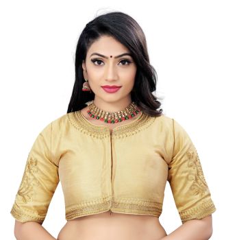 Beige Phantom With Embroidery Cording Work Blouse