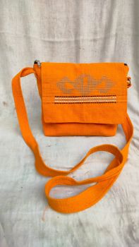 Orange Cotton Pure Handloom Tote Bag
