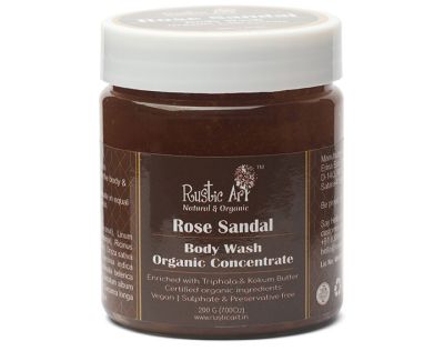 Rustic Art Organic Rose Sandal Body Wash Concentrate